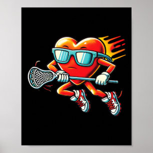 Affiche Coeur Jouer Lacrosse Drôle Lacrosse Joueur Valen