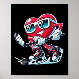 Affiche Coeur Mignon Jouant au Hockey sur Glace Saint-Vale