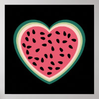 coeur mignon palestine pastèques colorées