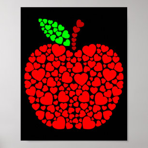Affiche Cœur mignon pomme rouge hommes femmes drôle Valent
