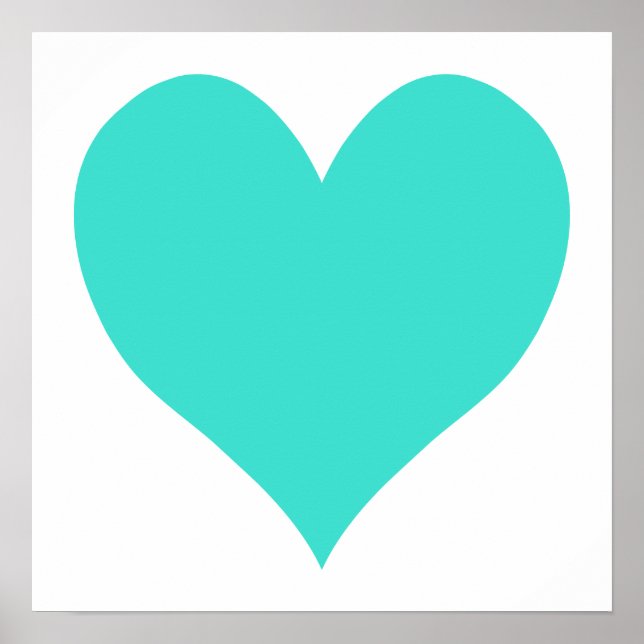 Affiche Coeur mignon Turquoise (Devant)