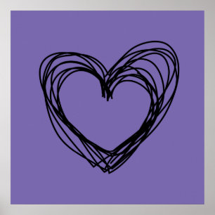 Affiche coeur noir 1