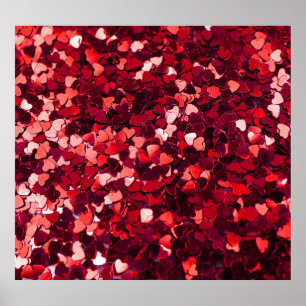 Affiche Coeur Parties scintillant rouge : Texture minimali