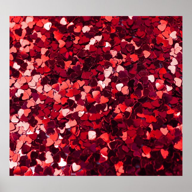 Affiche Coeur Parties scintillant rouge : Texture minimali (Devant)