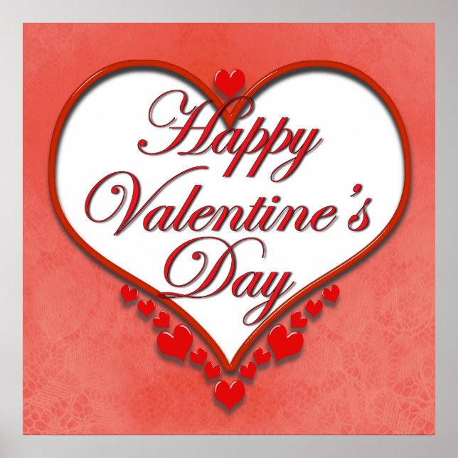 Affiche Coeur perlé Valentine (Devant)