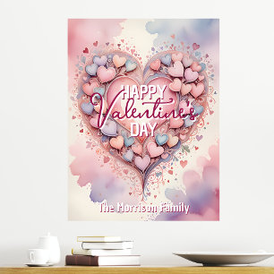 Affiche Coeur romantique et fête de la Saint-Valentin