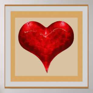 Affiche COEUR romantique VINTAGE : Le bijou aiment la