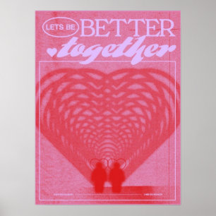 Affiche coeur rose esthétique