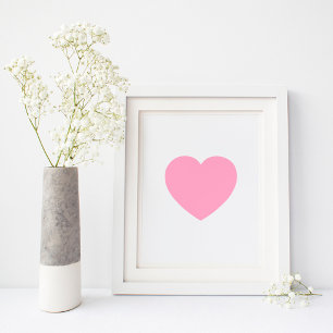 Affiche Cœur Rose Pâle Minimaliste