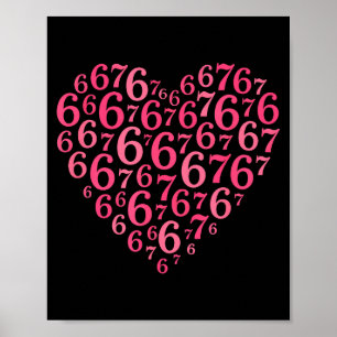 Affiche Cœur rose Saint-Valentin 6 7 Cœur d'amour 6-7 Meme