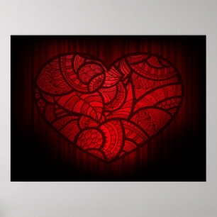 Affiche Coeur rouge artistique