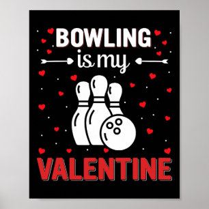 Affiche Cœur rouge Cupidon Amour Graphique Bowling Est Mon