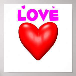 Affiche Coeur rouge de l'amour
