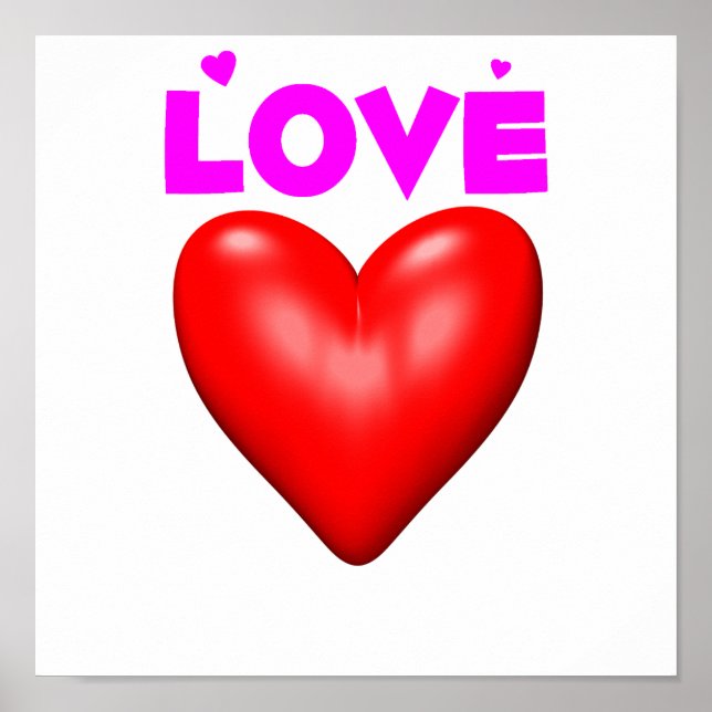 Affiche Coeur rouge de l'amour (Devant)