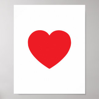 Affiche Cœur rouge minimaliste