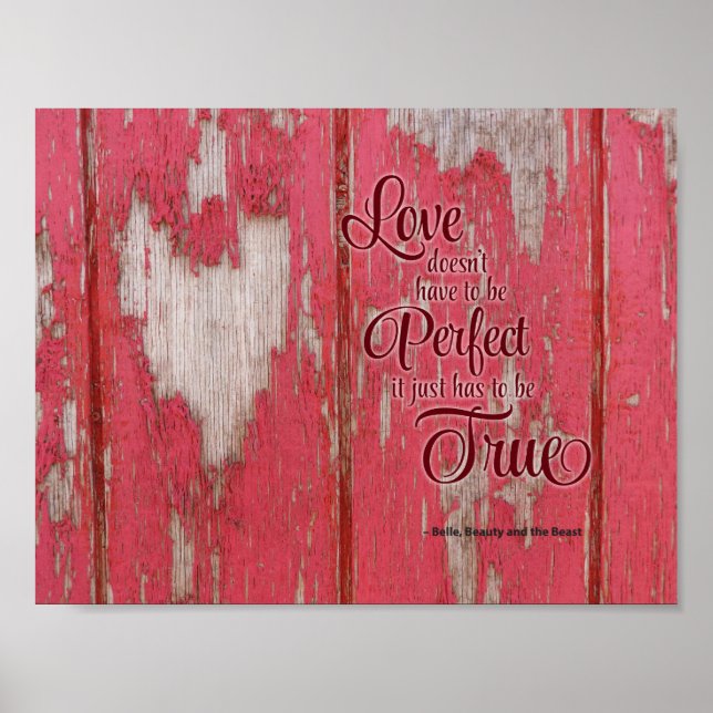 Affiche Coeur rustique avec citation (Devant)