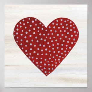 Affiche Coeur rustique de Valentine de point de polka