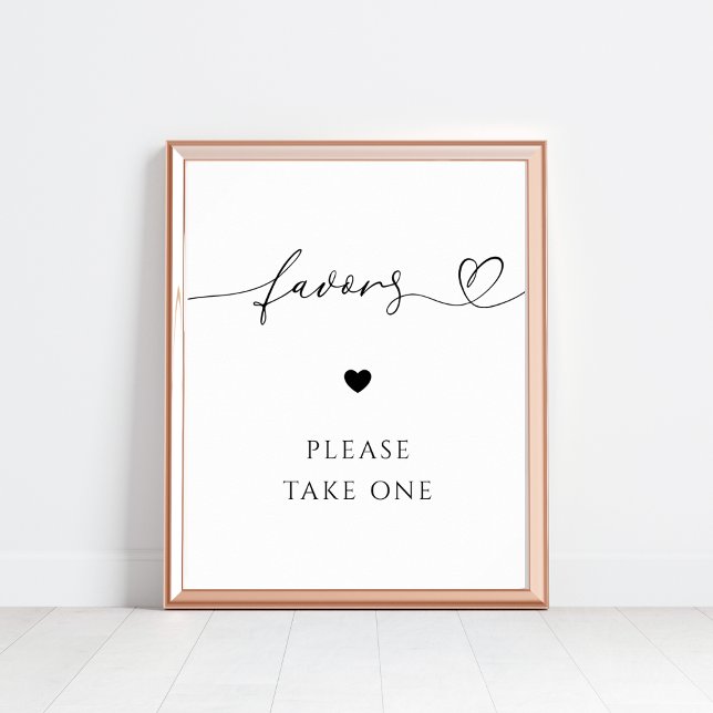 Affiche Coeur Script Faveurs S'Il Vous Plaît Prendre Un Si (Créateur téléchargé)