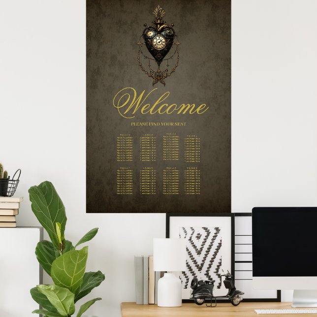 Affiche Cœur steampunk,  (Bureau à domicile)