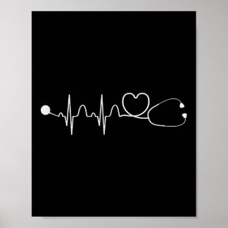 Affiche Coeur Stethoscope Nursery Heartbeat Cadeau infirmi