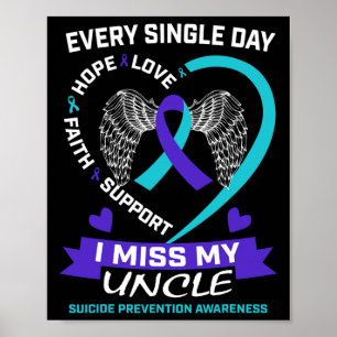 Affiche Coeur Turquoise pourpre Miss Mon oncle Suicide Sen