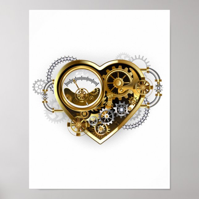 Affiche Coeur vapeur avec un manomètre (Devant)
