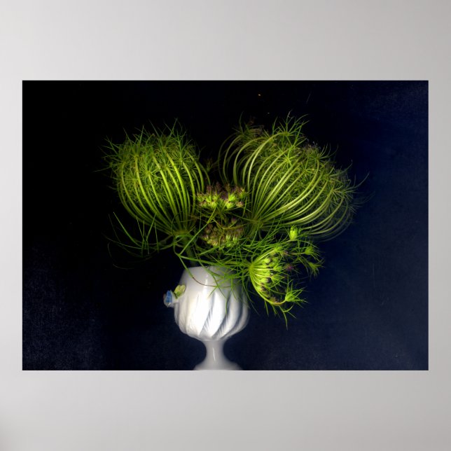 Affiche Cœur vert en noir (Devant)