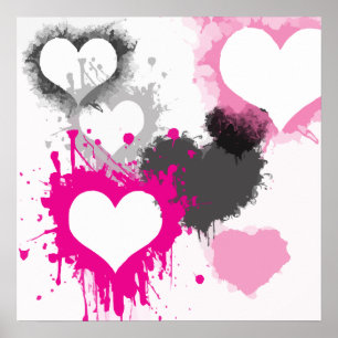 Affiche coeurs-296844 coeurs splatter peinture amour graff