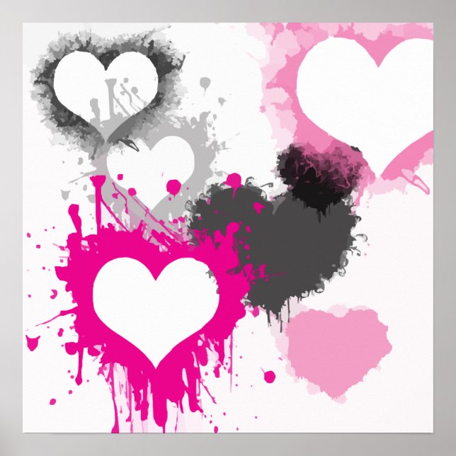 Affiche coeurs-296844 coeurs splatter peinture amour graff (Devant)