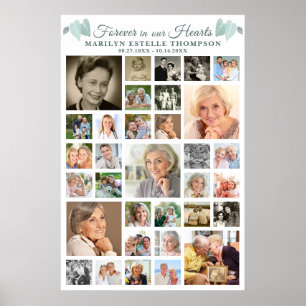 Affiche Cœurs botaniques commémoratifs 33 Collage de photo