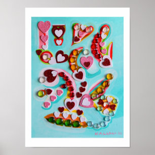 Affiche Cœurs d'amour art