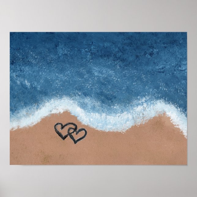 Affiche Cœurs dans le Sable (Devant)