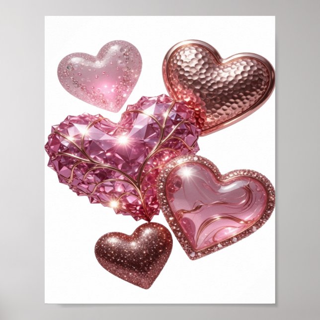 Affiche Cœurs d'argent vifs CŒURS D'AMOUR (Devant)