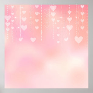 Affiche Coeurs de bokeh arrière - plan de Valentine