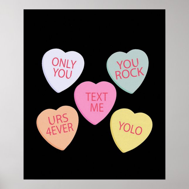 Affiche Coeurs de conversation de la Saint-Valentin (Devant)
