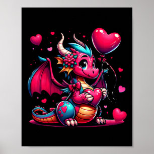Affiche Cœurs de la Saint-Valentin Dragon Animaux Hommes F