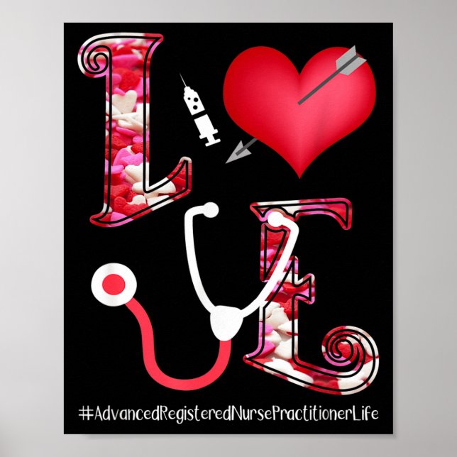 Affiche Cœurs de la Saint-Valentin Stéthoscope Amour Arnp  (Devant)