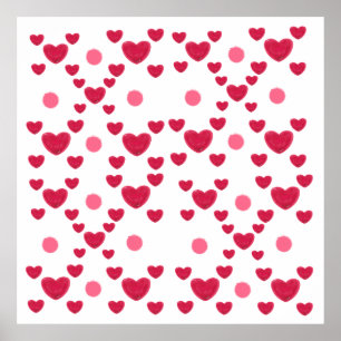 Affiche Cœurs en gelée 3D personnalisés & motif mignon à p