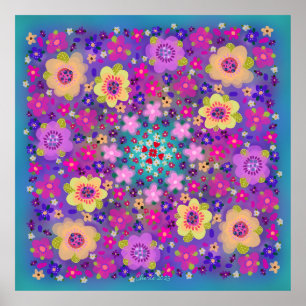 Affiche Coeurs et fleurs Belles