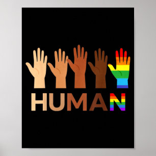 Affiche -Cœurs inclusifs pour l'égalité raciale BLM humain