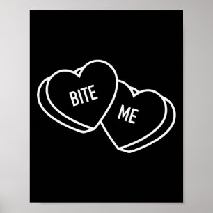 Affiche Cœurs mignons me mordent, Anti-Saint-Valentin drôl