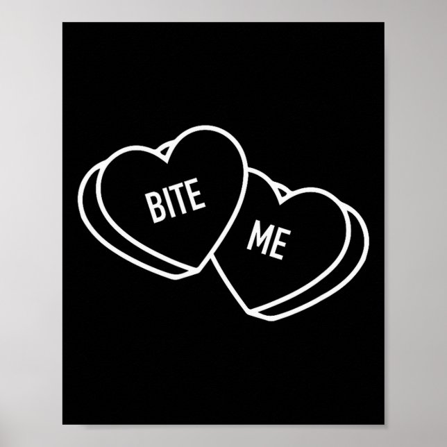 Affiche Cœurs mignons me mordent, Anti-Saint-Valentin drôl (Devant)