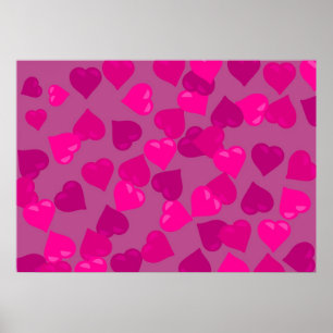 Affiche Coeurs roses