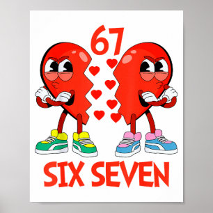 Affiche Cœurs Saint-Valentin Drôle Six Sept 6 7 Mème Gen A