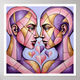 Affiche Coeurs tissés