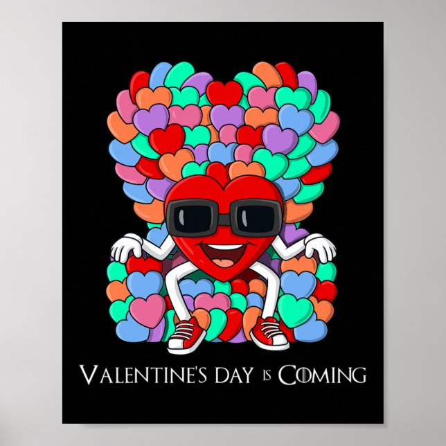 Affiche Coeurs Trône Valentines Jour Amusants Garçons Fill (Devant)