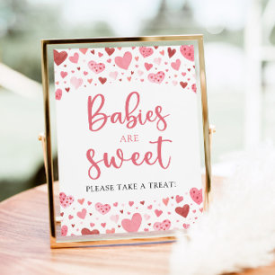 Affiche Coeurs Valentine Baby shower Bébés sont doux signe