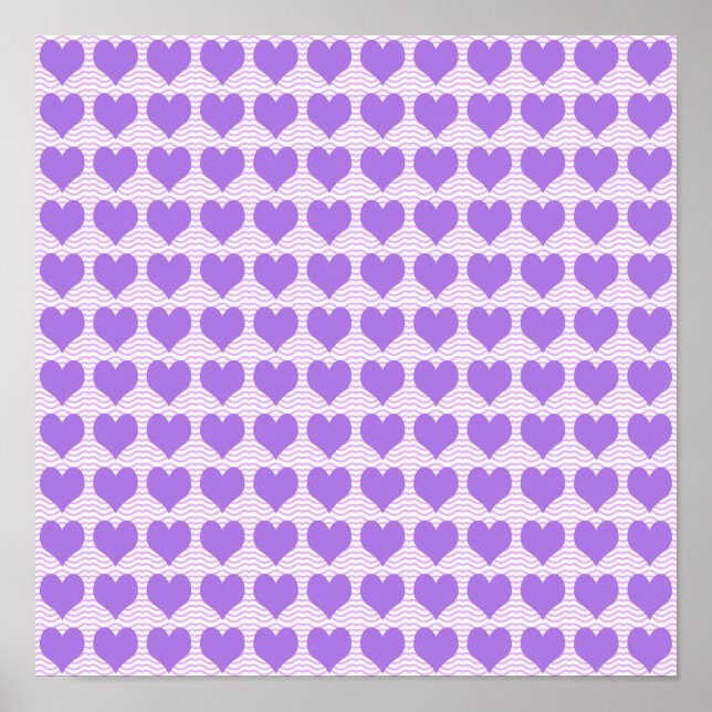 Affiche Cœurs violets (Devant)