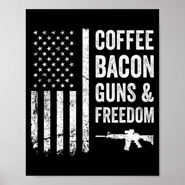 Affiche Coffee Bacon Guns &amp; Dom - Bbq Grill Funny Gun  (Devant)