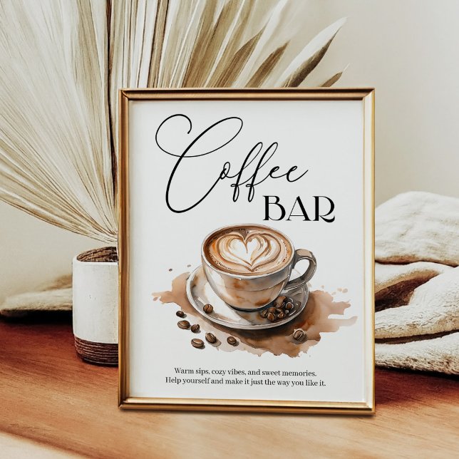 Affiche Coffee Bar Bridal Baby Wedding Shower (Créateur téléchargé)
